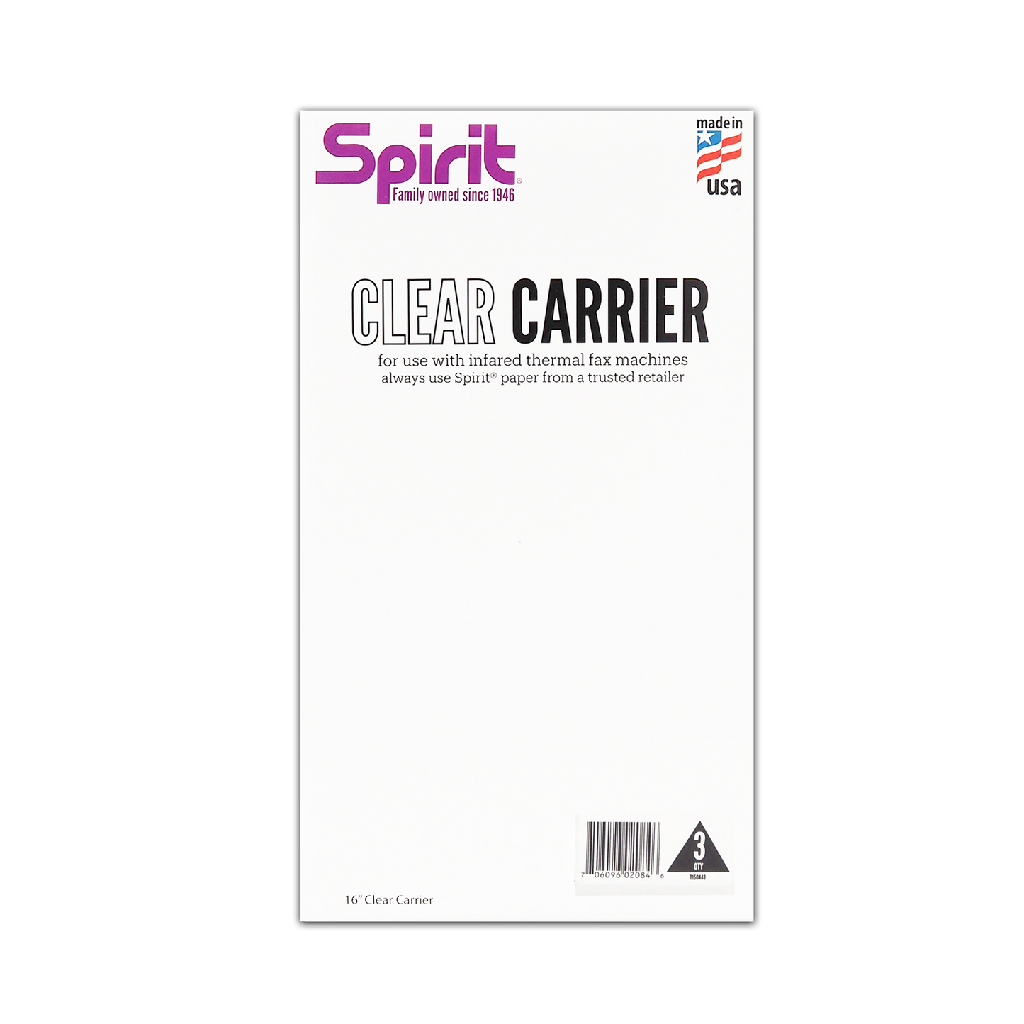 Spirit® 16" Clear Carrier