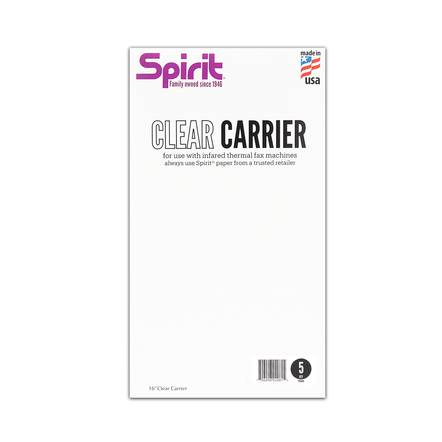 Spirit® 16" Clear Carrier