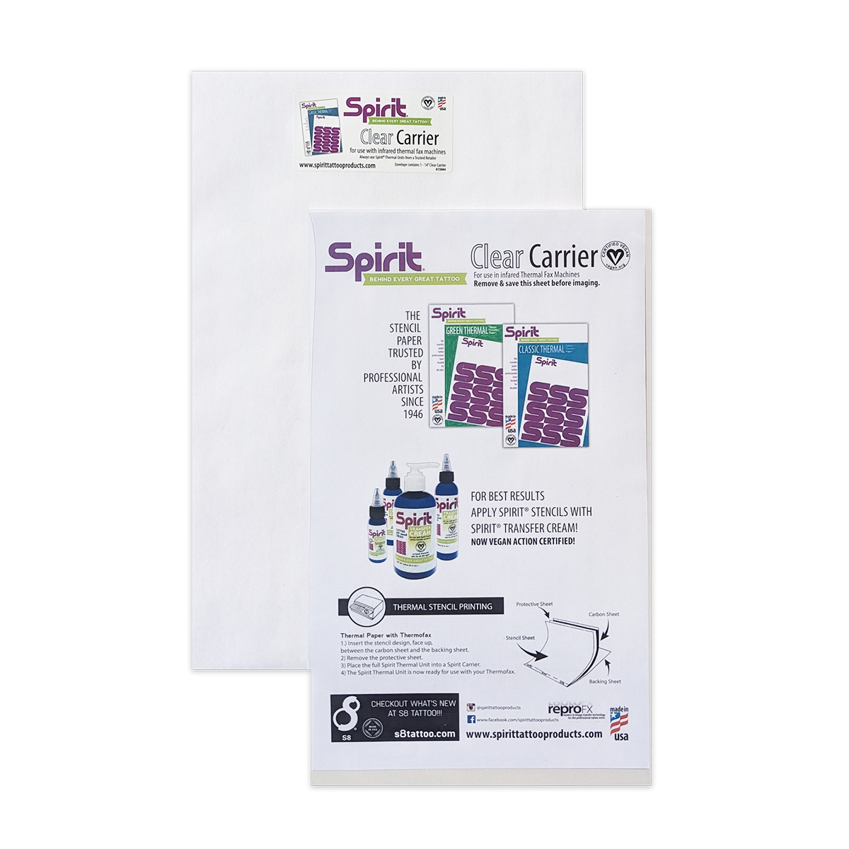 100 Sheets Spirit Stencil Paper For Freehand Tattoo Transfer Made In USA - Foto 8