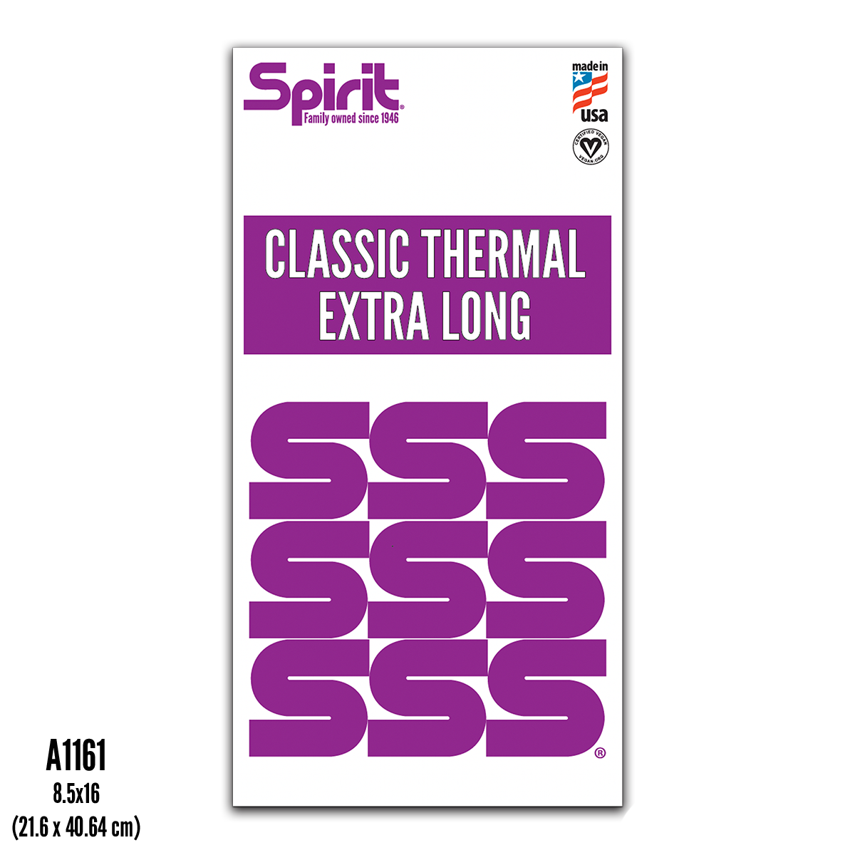 Spirit® Classic Thermal Extra Long 8.5" x 16"